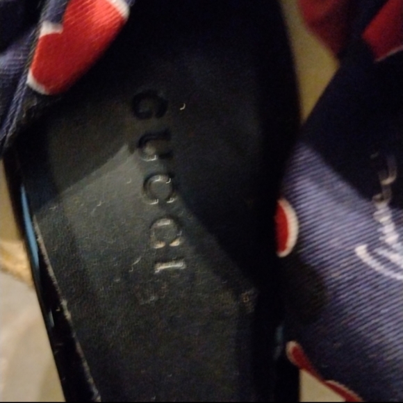 Gucci heart sill stain espadrilles wedge sandal size 38 - Picture 2 of 6